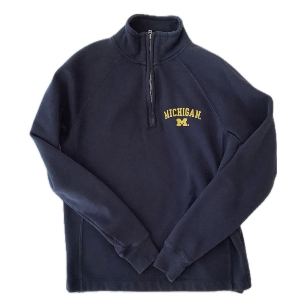 University of Michigan Sweatshirt Blue Jansport Quarter Zip Size Small